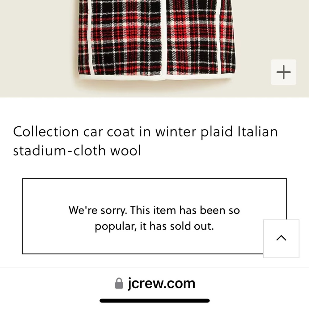 BRAND NEW JCrew Collection car coat in winter plaid Italian stadium-cloth wool. - Picture 15 of 16